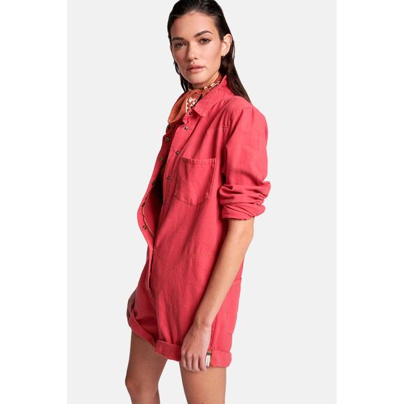 Prophecy jumpsuit wildfire one teaspoon button front grunge pink sz Small EUC - Picture 4 of 12